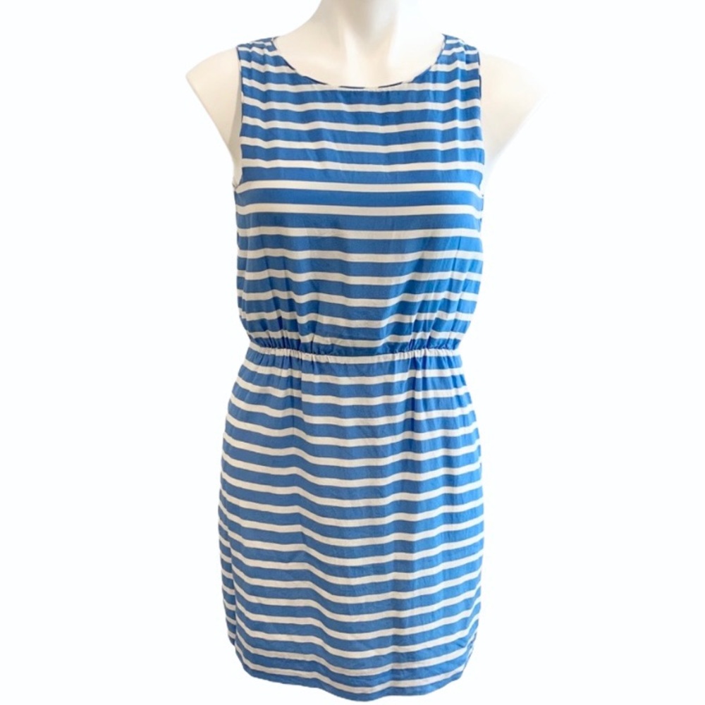 J. Crew Dree Sleeveless Dress in Bright Blue Stripe - Size 4